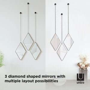 UMBRA. Dima. 3 Mirror Set.  Black.